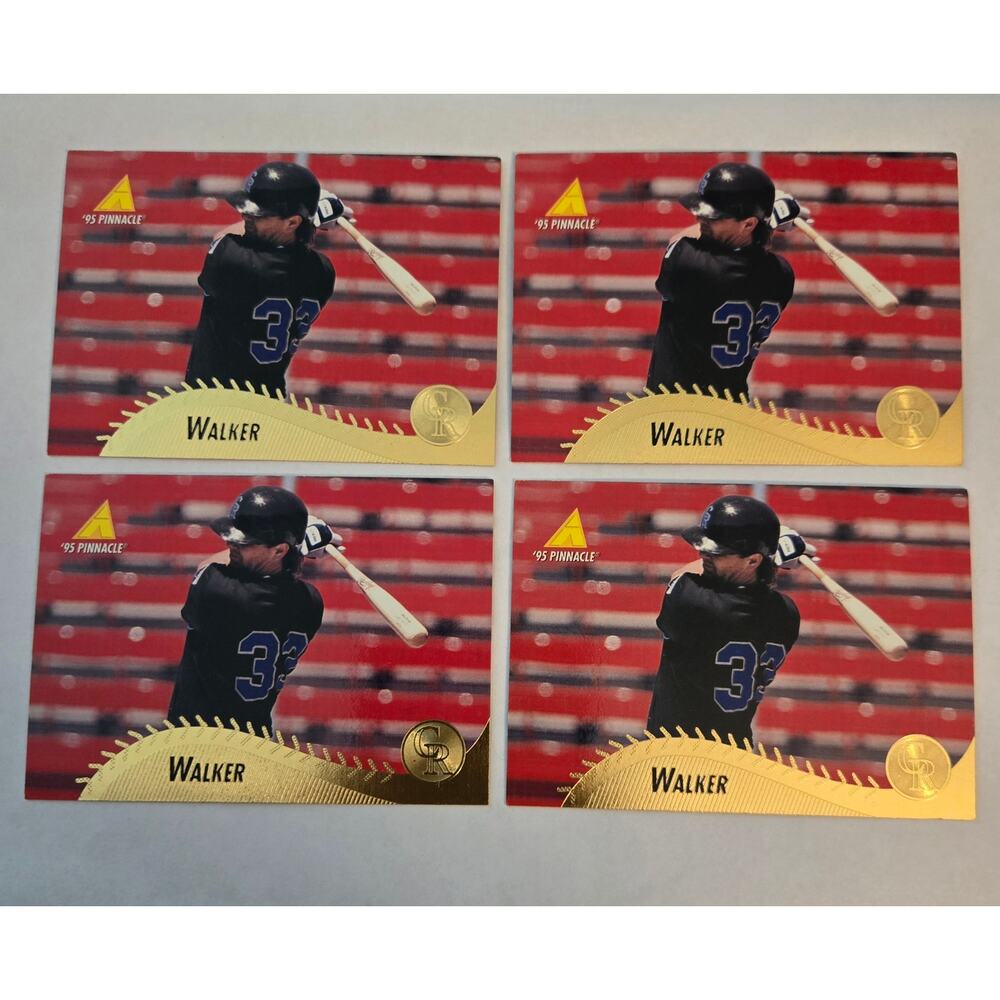 Lot of Four Larry Walker MLB Baseball Cards 1995 Pinnacle  #372